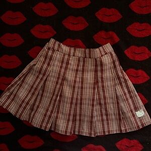 Sanrio hello kitty Japan kawaii red plaid pleated skirt S